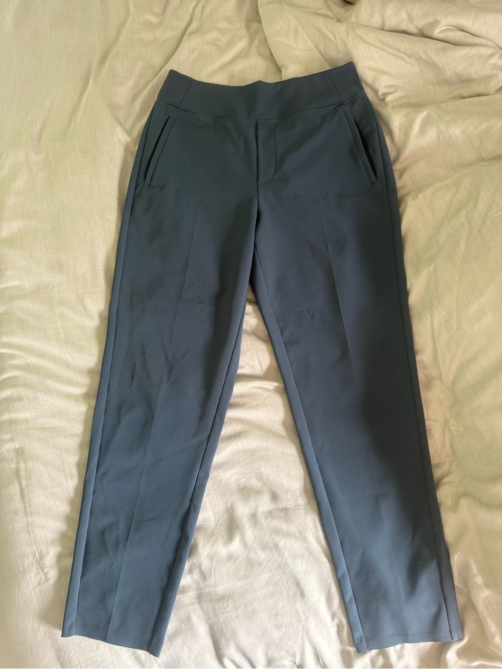 Athleta Straight-Leg Dress Pants in Slate Blue